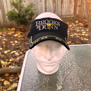 VTG Brooks Dunn Embroidered Black Visor Kix Brooks Country Music Tour Adjustable
